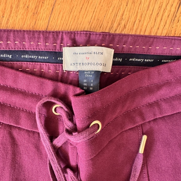 Anthropology Red w Orange Stripe Slim Pant - 4 - Picture 3 of 7